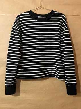 PerfectWhiteTee | Tyler Stripe French Terry Sweatshirt Crewneck Pullover Size XS